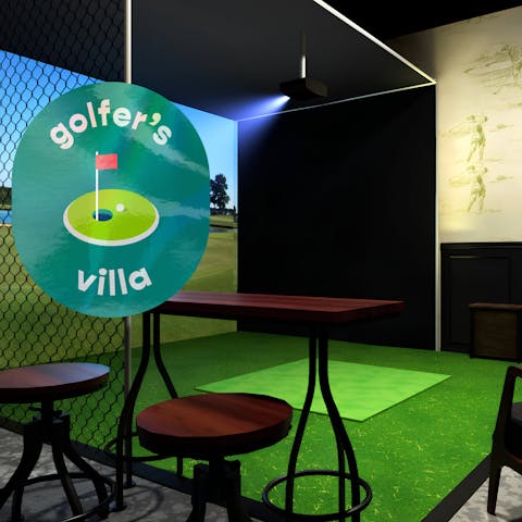 Feel like you're on the golf course from the private golf room