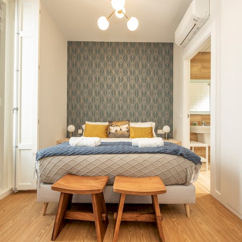 Sleep soundly in the super comfortable bed