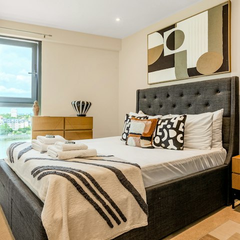 Sink into the sumptuous bed after a day of London sightseeing