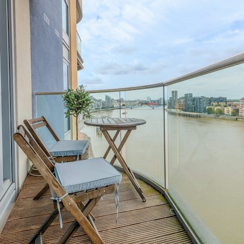 Sip your coffee on the private balcony as you drink in the River Thames view