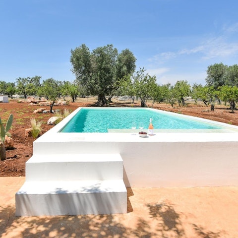 Spend hours lazing by the pool with a glass of wine and local Ferovian cherries