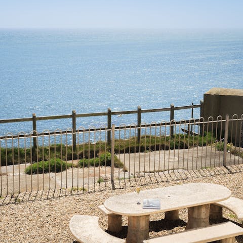 Start your day with a cup of coffee on the terrace overlooking the sea