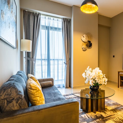 Stretch out after a day of sight-seeing in the city