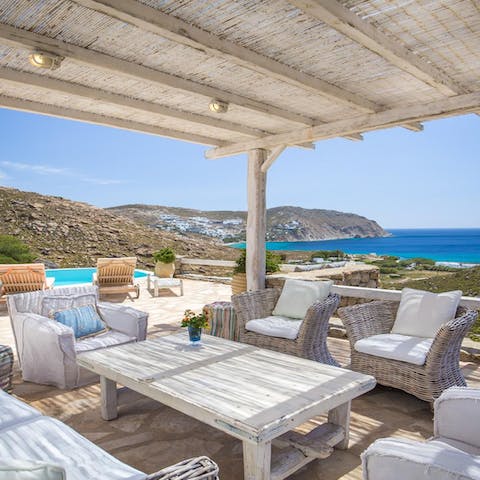 Admire the gorgeous sea views from the terrace