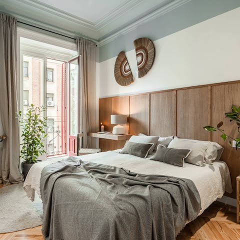 Sip your morning coffee by the bedrooms' Juliet balconies