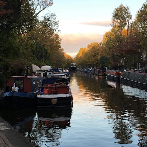 Enjoy an evening stroll along the canals in Little Venice