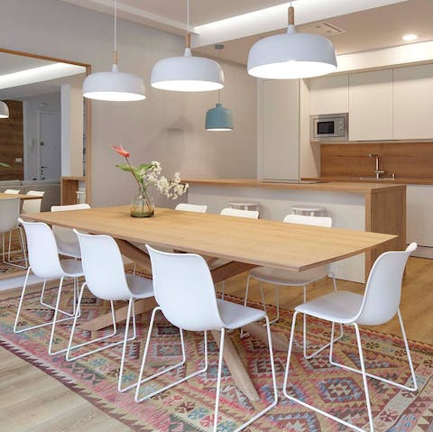 Enjoy long dinner around the family dining table