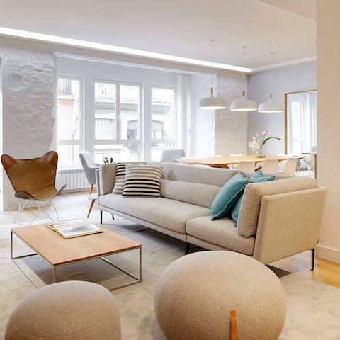 Relax amid the calming contemporary decor