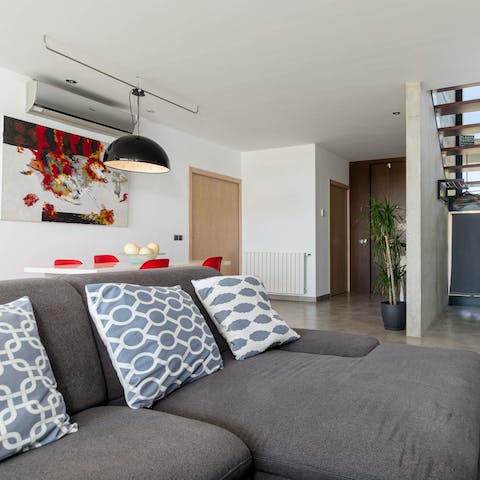 Recline on the comfortable sofa before heading out to explore the island