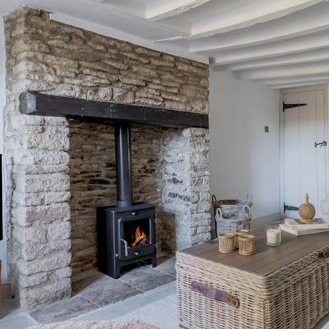 Curl up next to the fireplace with cup of tea and a book