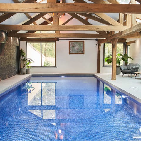 Start your day by swimming some laps in the shared swimming pool