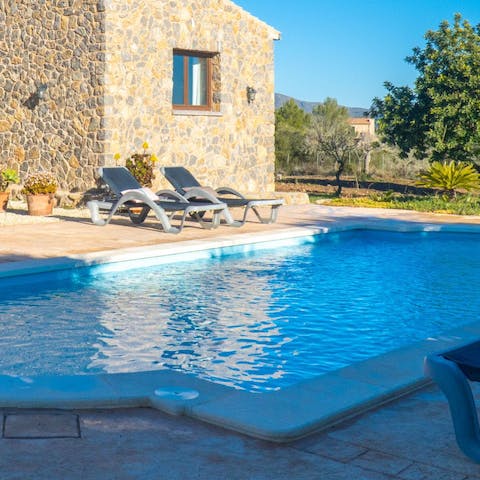 Go for a dip in the pool after a morning of exploring the Artá Local Market