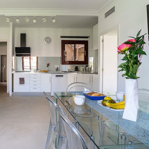 Fire up the coffee machine and get everyone together for breakfast here