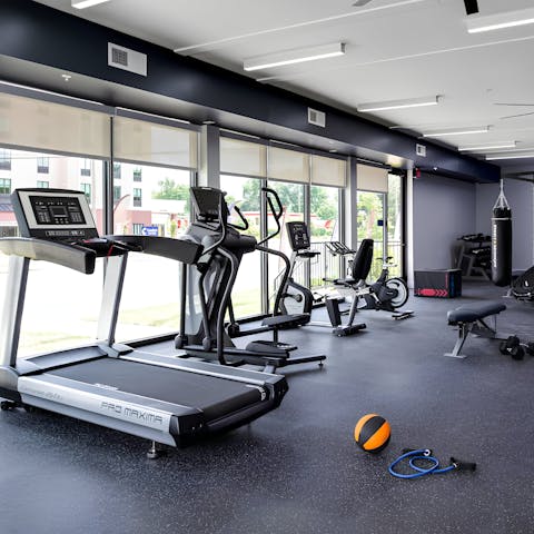 Squeeze in a morning workout in the communal gym