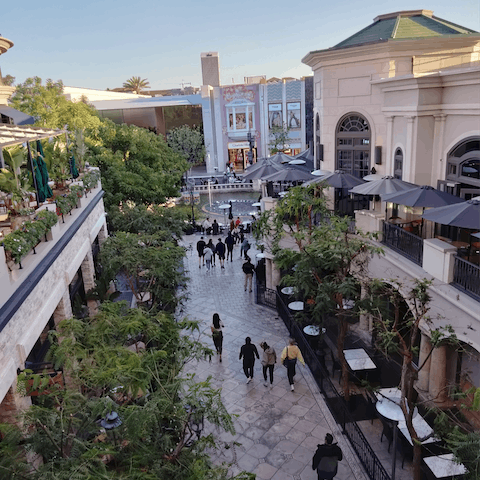 Shop and dine at The Grove shopping mall – within walking distance