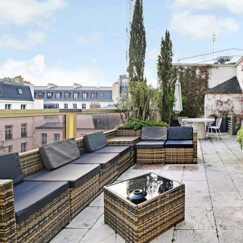 Enjoy evening drinks on the spacious private terrace