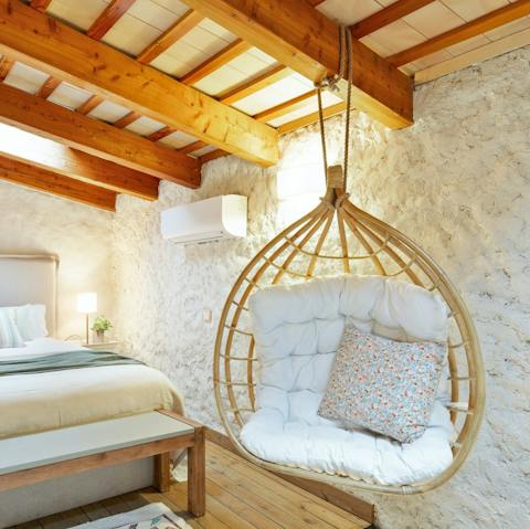 Unwind with a good book in the swing seat