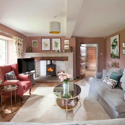 Put some kindling onto the log-burner and get toasty in front of a film