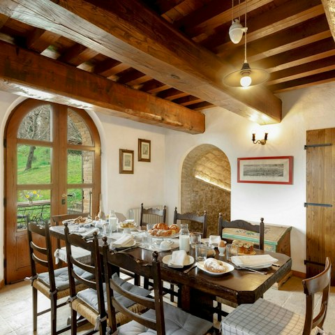Dine on truffle pasta beneath ancient wooden beams