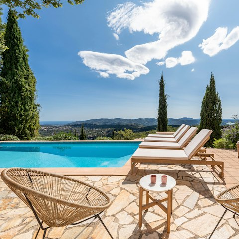 Enjoy spectacular views as you swim and sunbathe