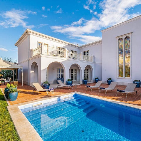 Take a dip in the large private pool