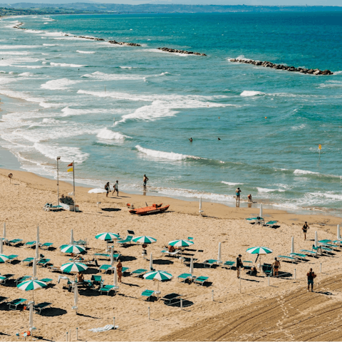 Spend the day on Giannella Beach, just over a thirty-minute drive away