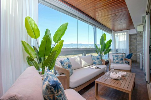Sit back as city and mountain views open out before you