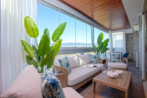 Sit back as city and mountain views open out before you