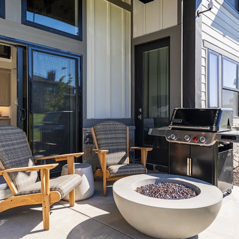 Light the barbecue and savour sunset drinks on the terrace