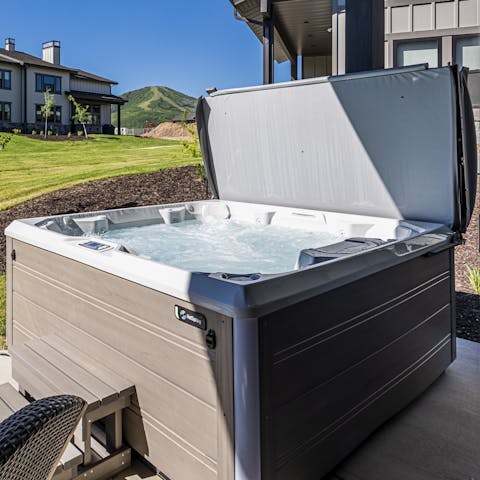 Relax in the hot tub after a day of adventure