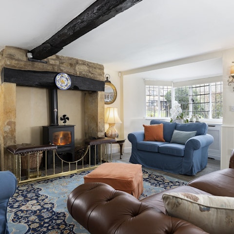 Curl up on the sofa with a book and a fire roaring in the hearth