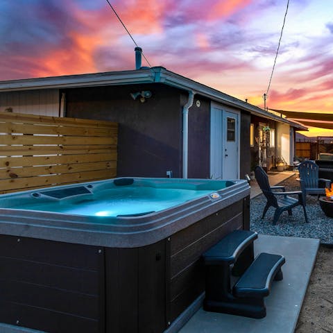 Soak in the hot tub after a long day of hiking