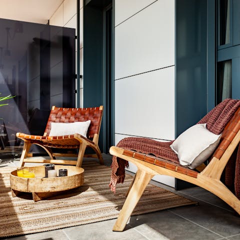 Sip a sundowner in the fresh air at the end of a busy day