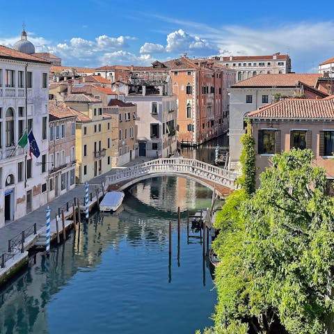 Admire the Rio di San Lorenzo views from the living room and main bedroom