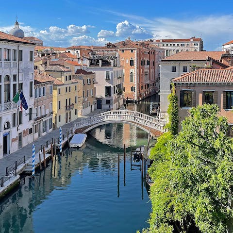 Admire the Rio di San Lorenzo views from the living room and main bedroom