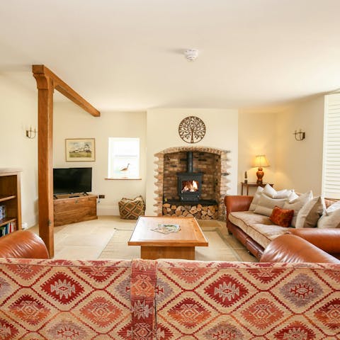 Get cosy in front of the fire – there are two to choose from