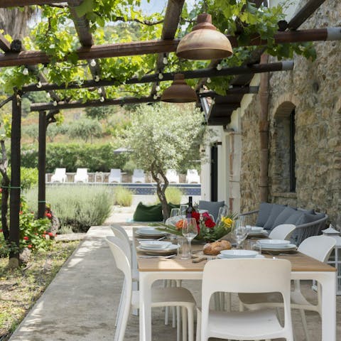 Savour delicious Italian meals served on the terrace