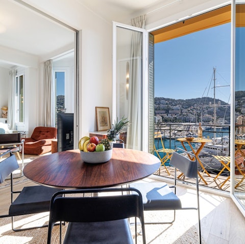 Lay the table for a sunny breakfast with a view