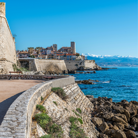 Explore the idyllic Antibes coast, a quick drive away