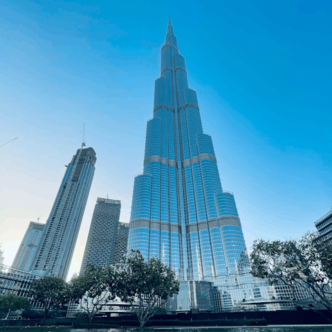 Visit the Burj Khalifa, visible from the apartment