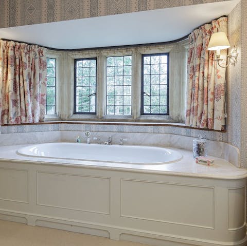 Sneak away for a luxurious soak with a good book