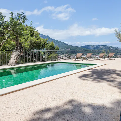 Cool off in the pool and soak in the stunning Serra de Tramuntana mountain views