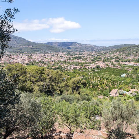 Explore the charming town of Soller, a ten-minute drive away