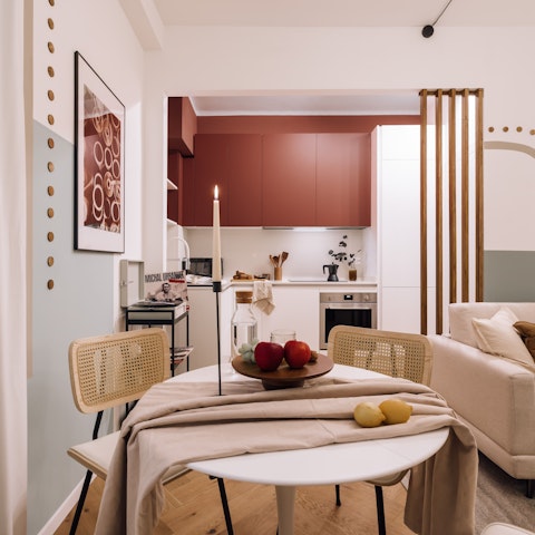 Put on a record to set the mood for dinner