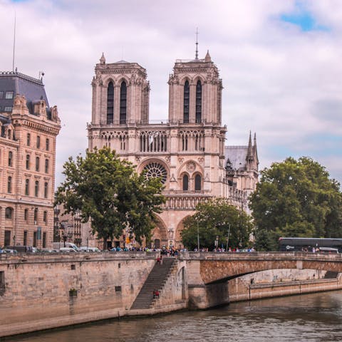 Stay on the Île de la Cité and visit the nearby Notre Dame