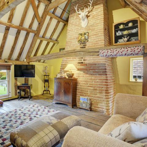 Unwind amidst the quintessentially country-style interiors of the living room