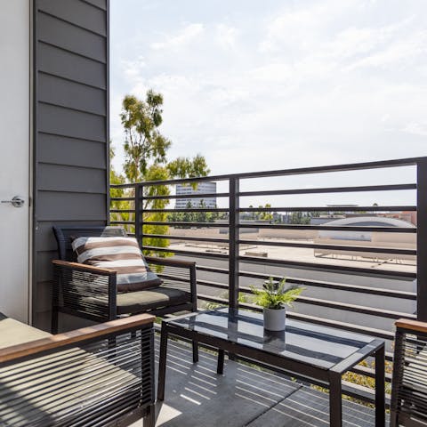 Wake up with a morning coffee on the private balcony