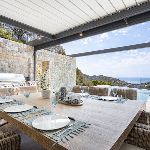 Fire up the barbecue on the outdoor terrace and dine underneath a Mallorcan sunset