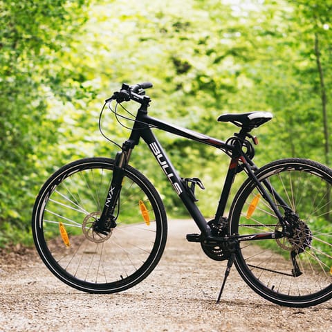 Hop on one of the home's bikes and head for Hyde Park