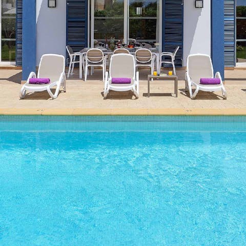 Make a splash in the private swimming pool
